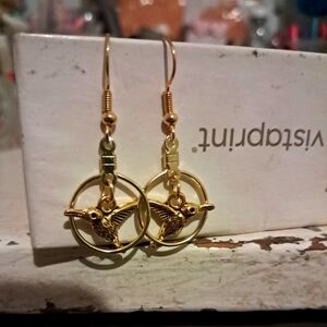 Gold-Tone Hummingbird Earrings
